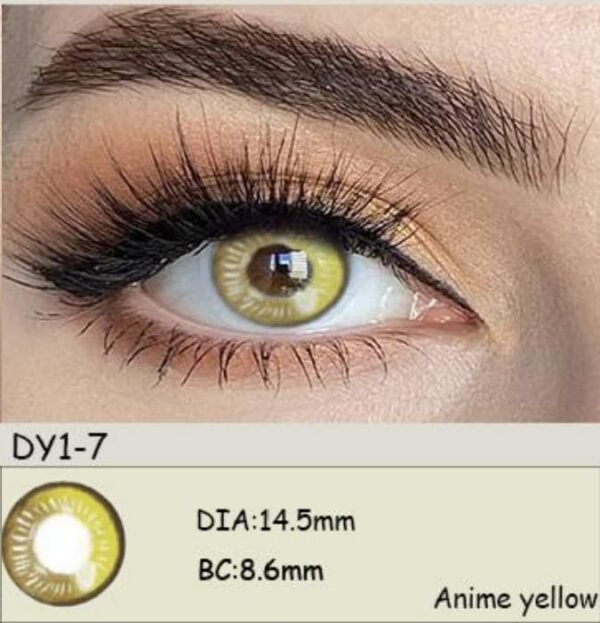 عدسات لاصقة لون اصفر انمي - Image 3