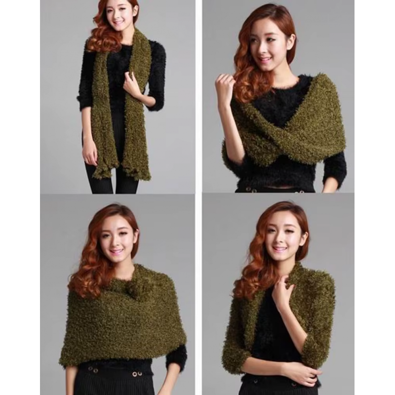 الشال السحري المتمدد لون زيتي